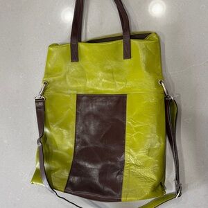 Cleo & Patel bag olive green and brown handle crossbody